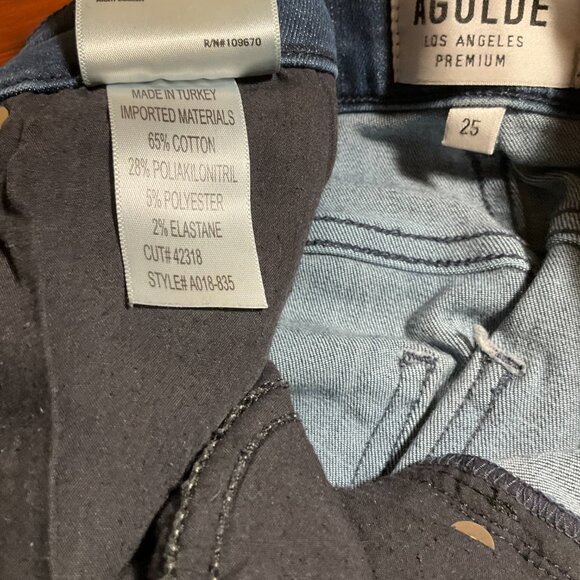 AGOLDE Women's Skinny Denim Jeans - Dark Blue Wash with some stretch, SZ 25 - Picture 4 of 6